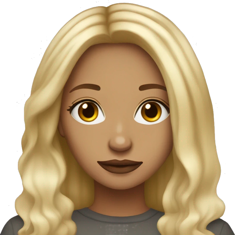Female cold blond ombre hair light Skin looking Empathie emoji