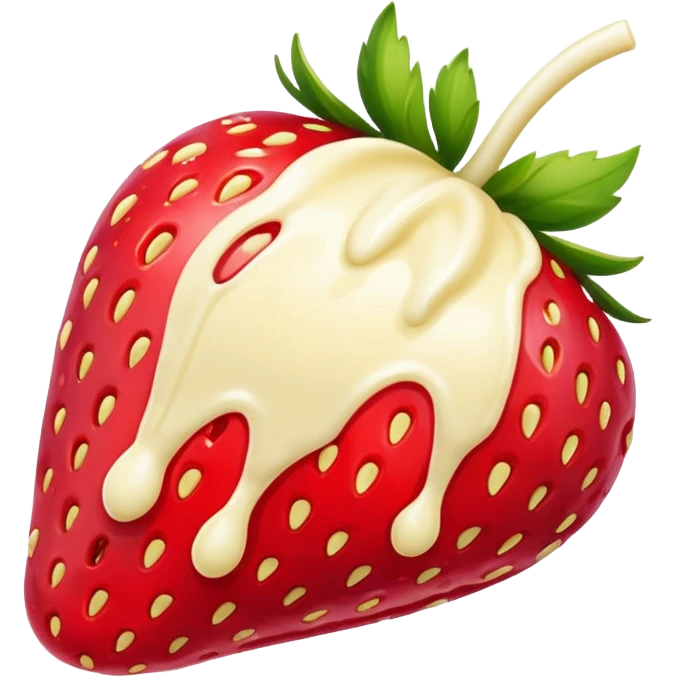 Strawberry with melted white chocolate emoji