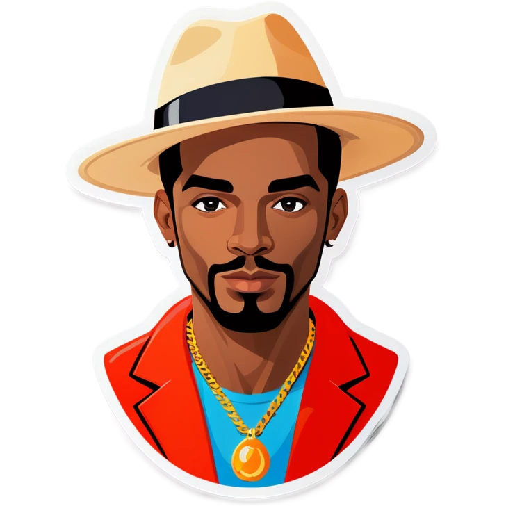male portrait with hat and necklace emoji