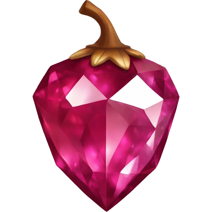 sparkling Ruby Acorn like diamond emoji