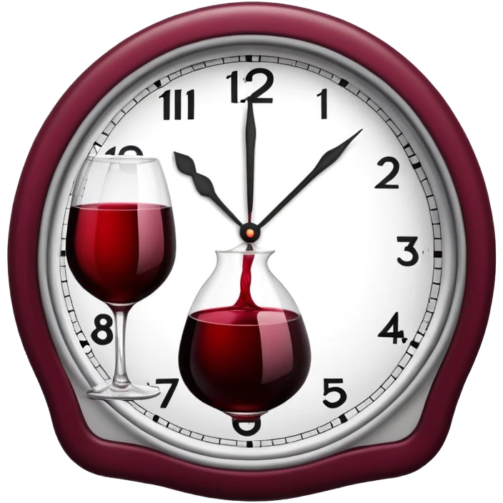 A wine clock emoji