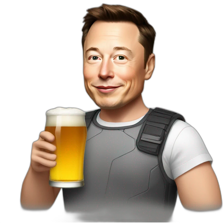 Elon musk drink beer emoji