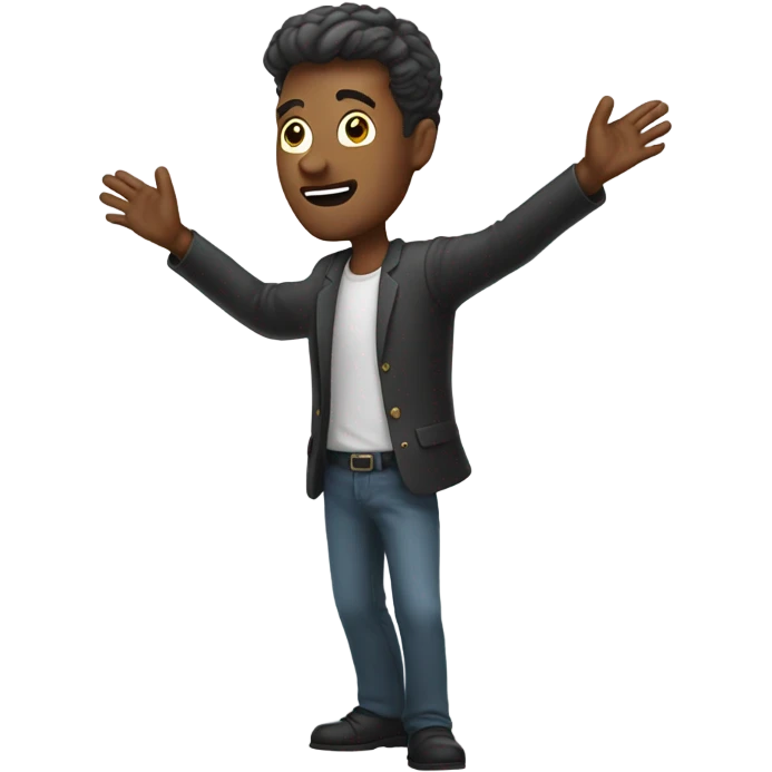Man with really long outstretched arms emoji