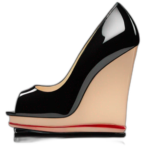 WEDGE LOUBOUTIN black PATENT emoji