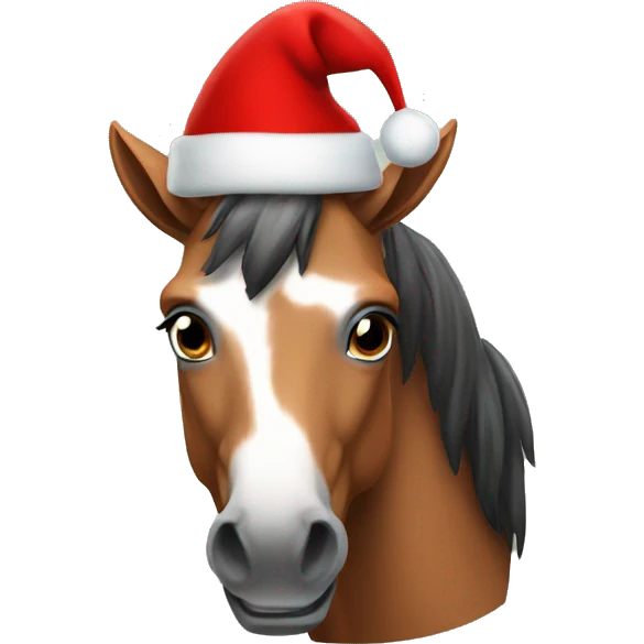 Horse with Christmas hat  emoji