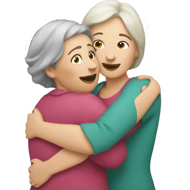 Lady hugging mam emoji