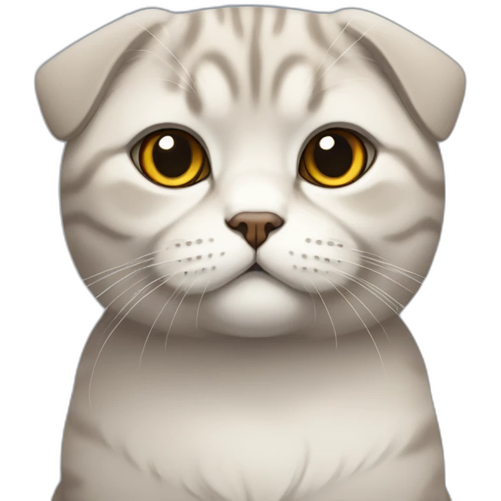 Scottish fold breed cat emoji