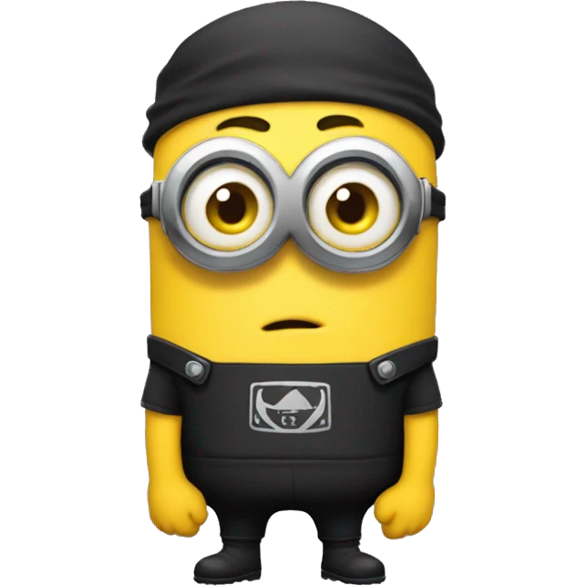A buff minion wearing a black t shirt top with the words “never GOON” on the shirts chest area emoji