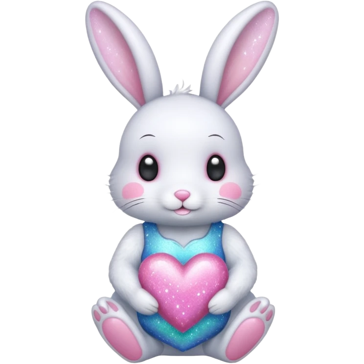 Fairy glitter bunny with heart emoji