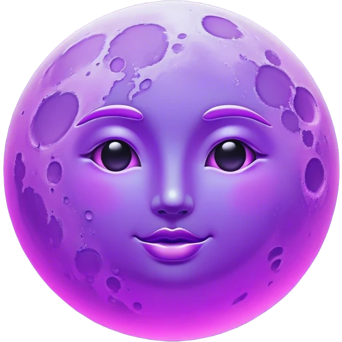 neon violet outline moon emoji