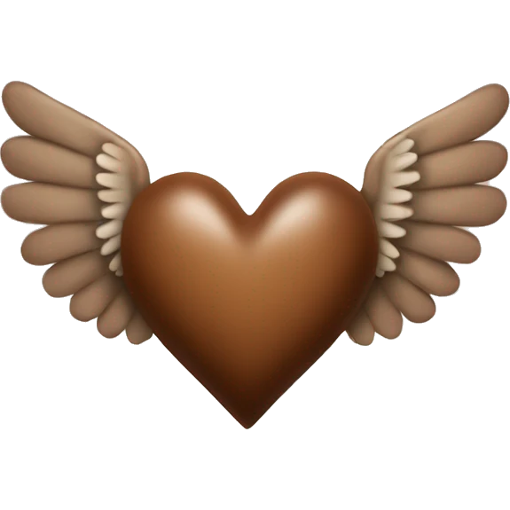 brown heart with angel wings emoji