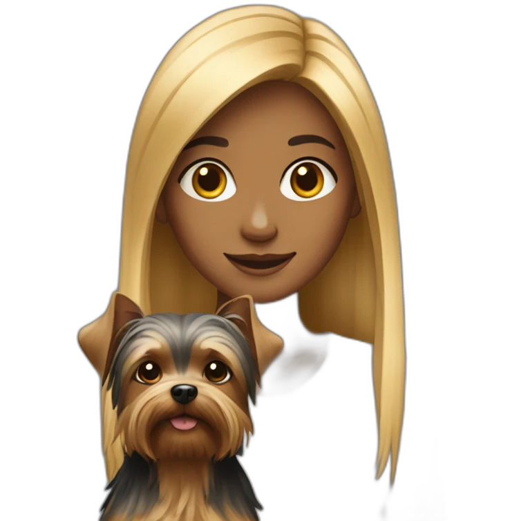 girl with a yorkshire terrier emoji