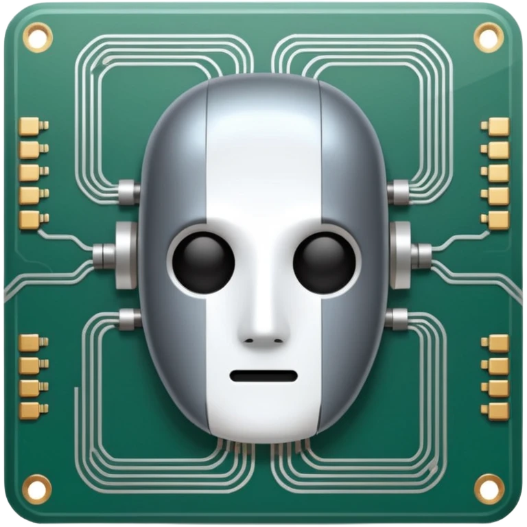 microchip without a face emoji