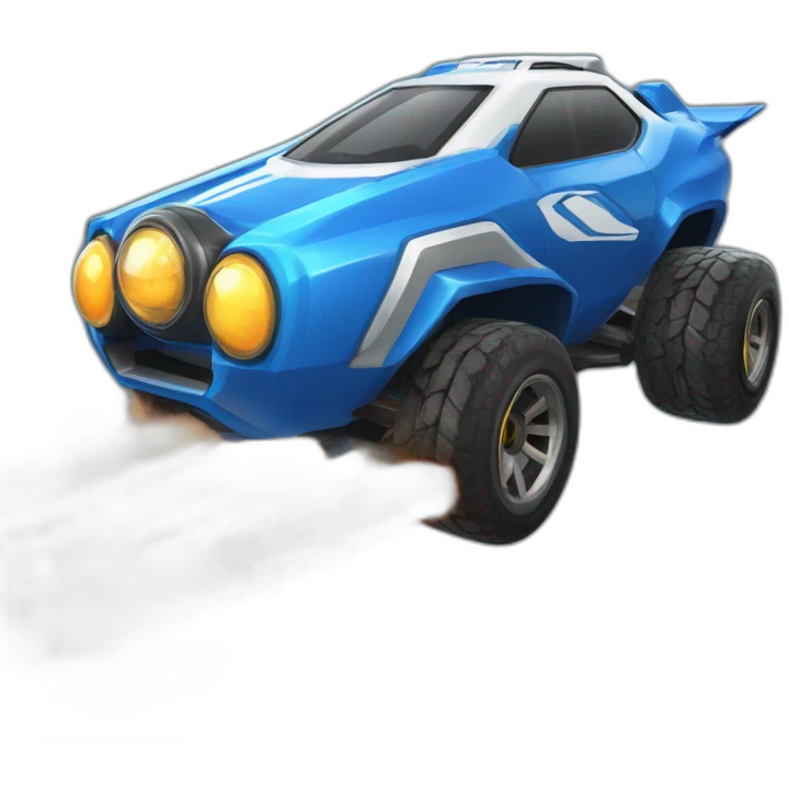 un pingouin qui conduit une voiture de rocket league emoji