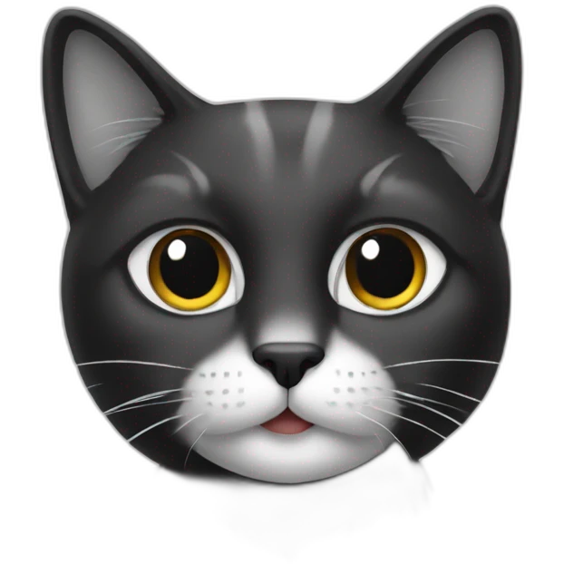 Cat black and white emoji
