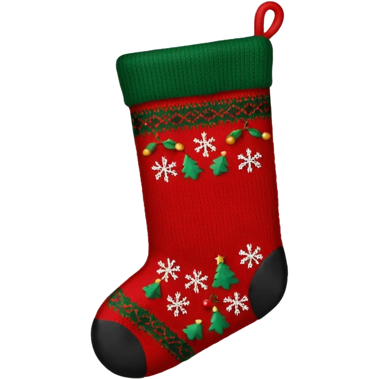 christmas sweater black stocking emoji