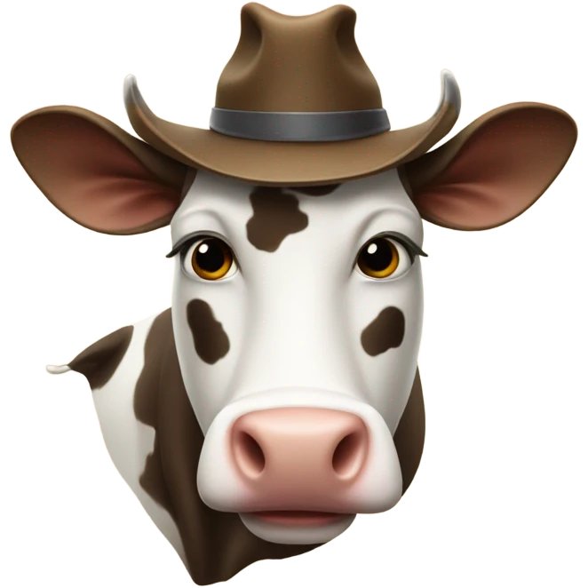 Cow with a hat emoji