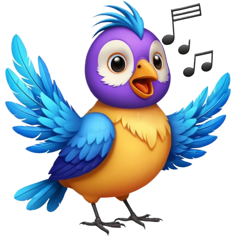 A bird singing Beautiful music emoji