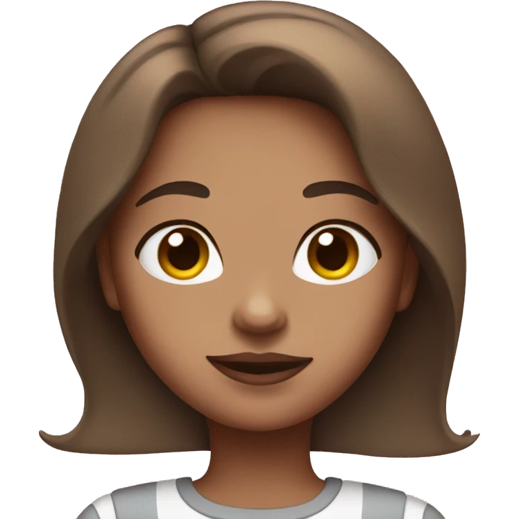 Girl with brown hair and pink lips emoji