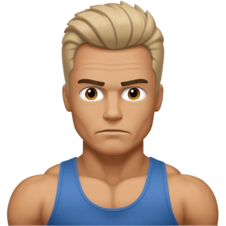 A 1980s video game tough guy emoji