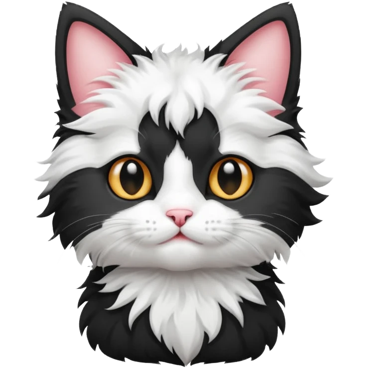 black and white kitten emoji