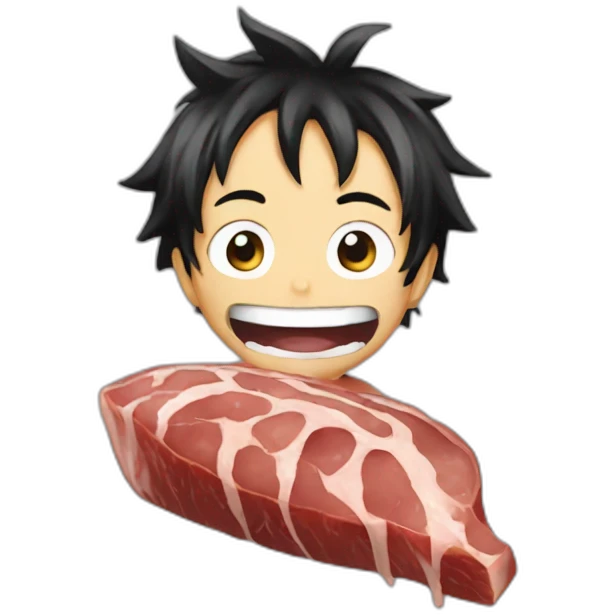 Luffy eat meat emoji