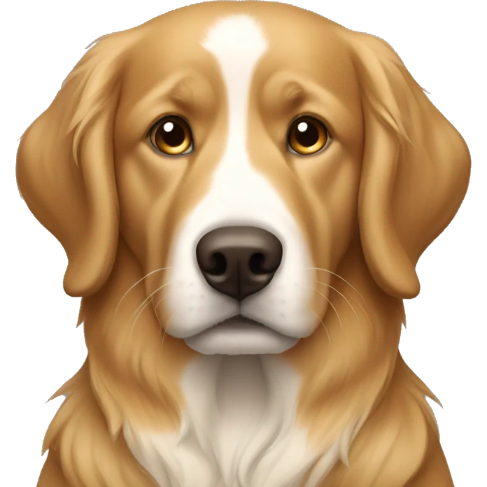White man brown hair and golden retriever  emoji