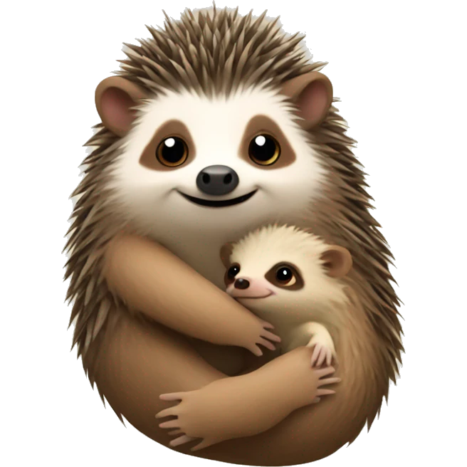 hedgehog with sloth emoji