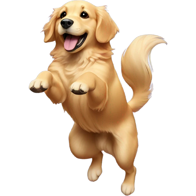 golden retriever doing a backflip emoji
