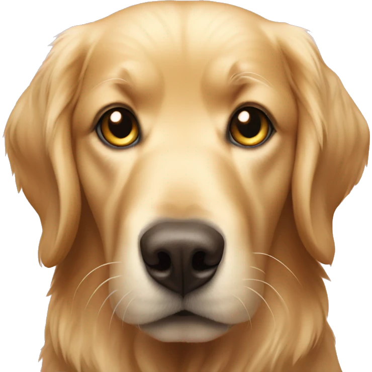 Golden retriever with pink nose emoji