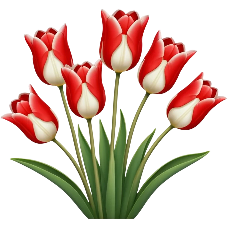 🌷Five much Tulip on white color emoji