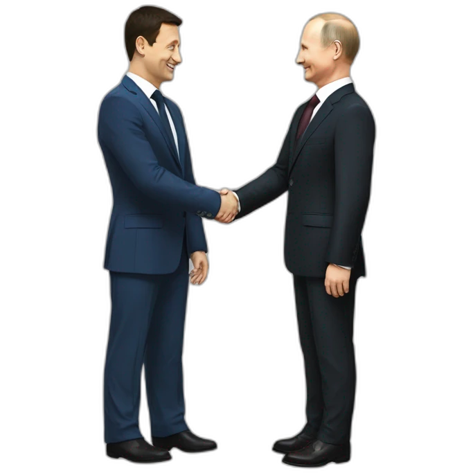Putin and Zelensky shake hands with each other (handshake of Zelensky and Putin emoji