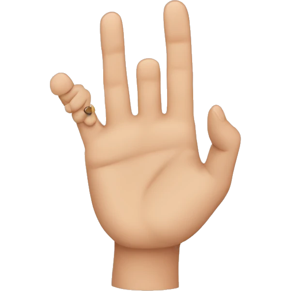 close the whole finger and open the ring finger and little finger emoji