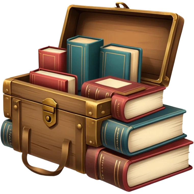 Vintage aesthetic box with books  emoji