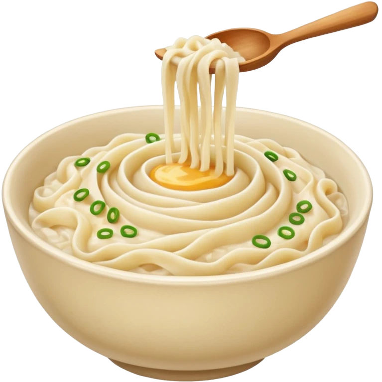 Rice noodles mixed with mashed potatoes emoji