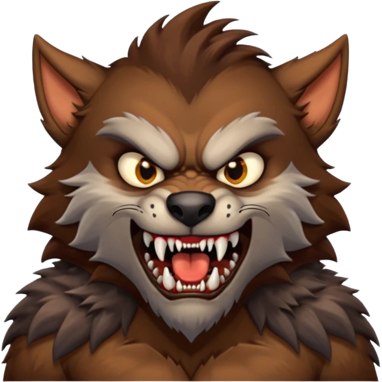 Create an emoji of Werewolf half bodied emoji