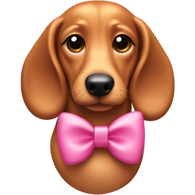 wiener dog with pink bow emoji