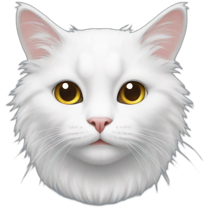 White cat veryhairy emoji