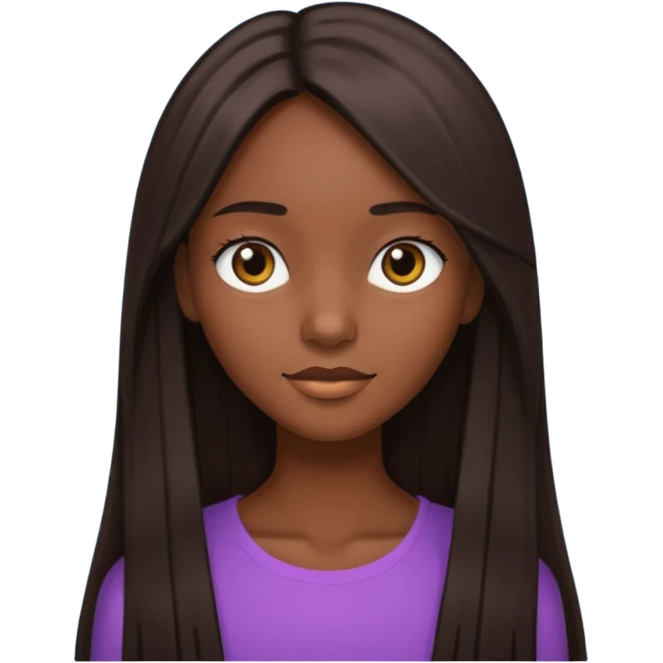 Chica morena delgada con pelo largo liso  emoji