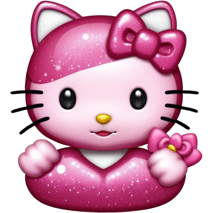 red glitter hello kitty emoji