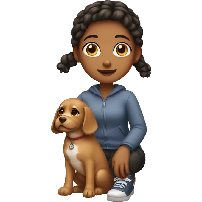 Girl with dog emoji