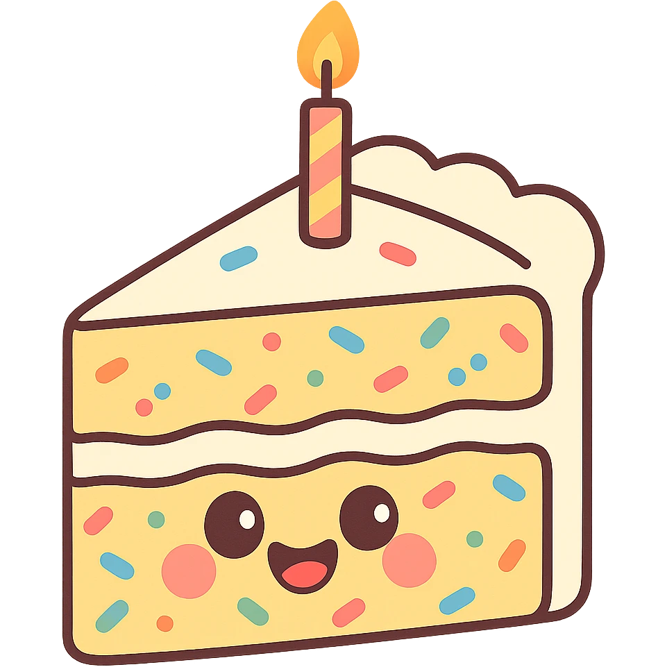 slice of funfetti birthday cake emoji