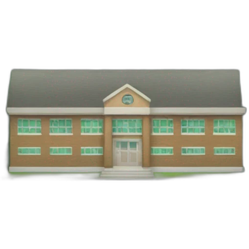 school with pine trees emoji