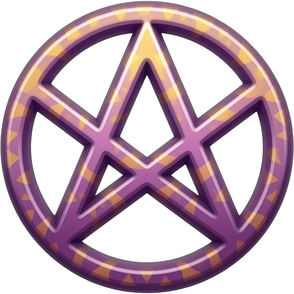 Ansuz (ᚨ): “Ansuz rune in vibrant purple with golden yellow highlights and subtle green glow, wisdom symbol, mystical flat vector” emoji
