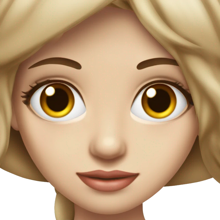 joven  25 años hermosa de piel blanca ojos cafe oscuros de cabello,rojo violeta  emoji