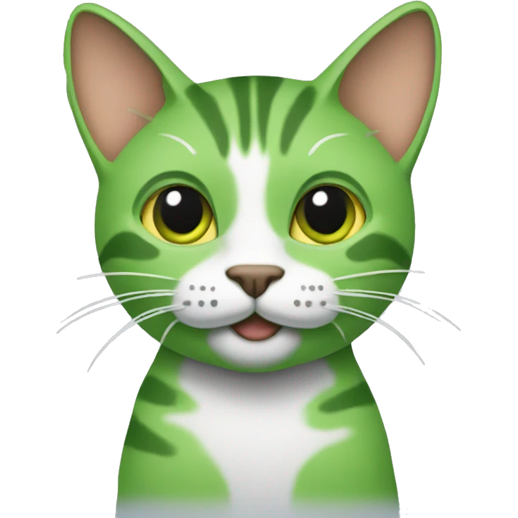 Create a smelly cat with something green that’s represent that the cat smells emoji