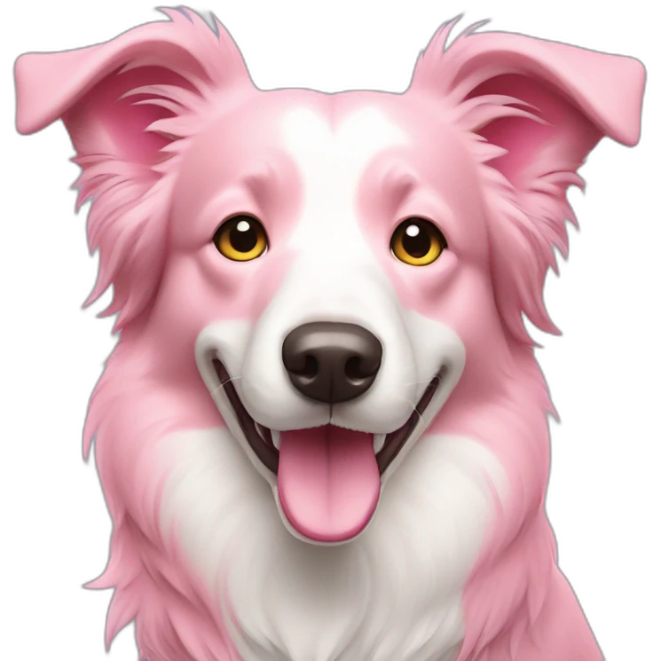 pink heart border collie dog emoji