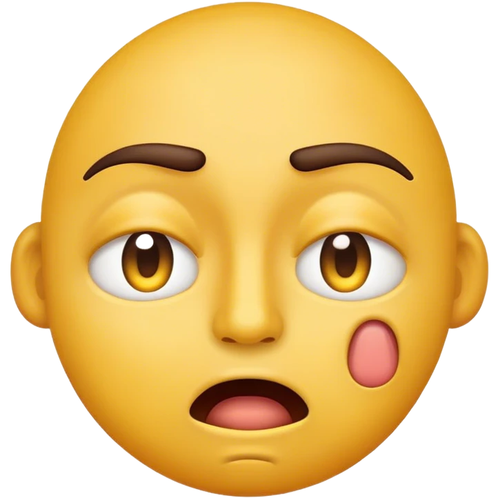 Standard iOS yellow face emoji, with eyelids down and mouth down as if reacting to someone do something stupid  emoji
