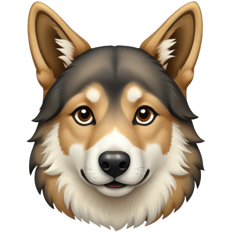 A German shepherd/husky mix with a horse body, horse hair emoji