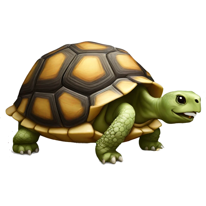 Tortoise eating cheese emoji